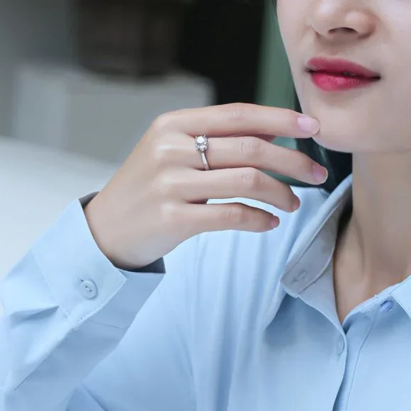 Certified 3ct. t.w. Moissanite Diamond Engagement Ring NEW B - Picture 3 of 10